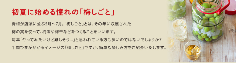 初夏にはじめる憧れの「梅しごと」