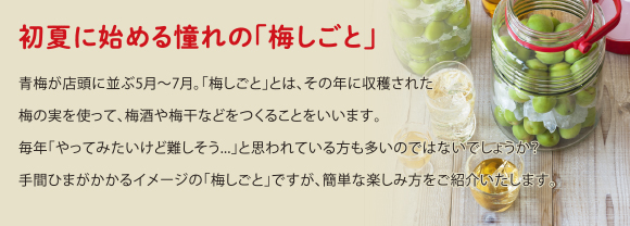 初夏にはじめる憧れの「梅しごと」